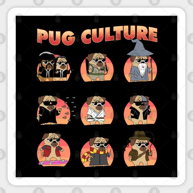 Pug Culture - Movies Sticker by Sachpica